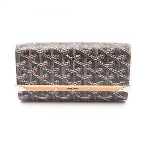Goyard Monte Carlo Mini Case Pouch Bag in Coated Canvas and Wood, Women's, Bl...